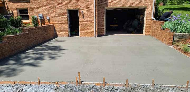 concrete construction of patio