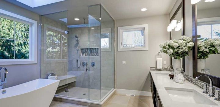 bathroom with double sink vanity
