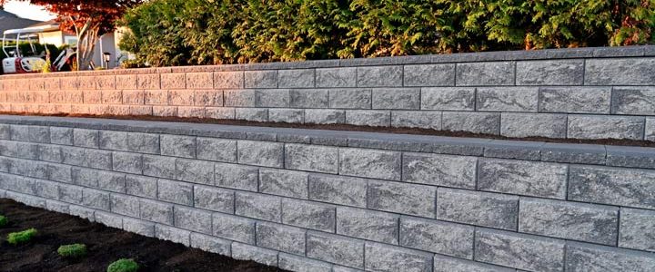retaining stone wall for added aesthetic and protection from land erosion